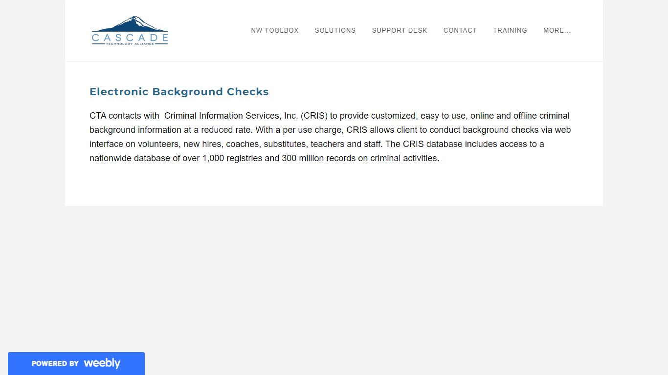 Electronic Background Checks - cascadetech.org